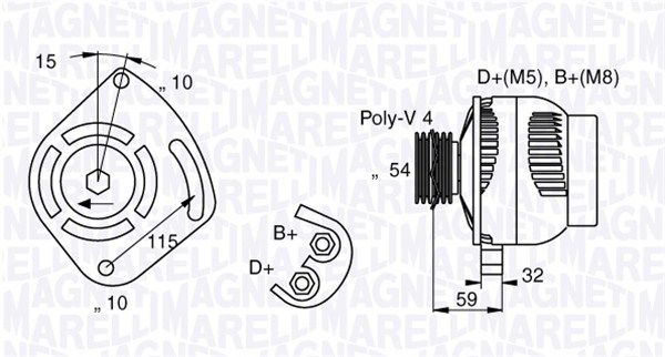 MAGNETI MARELLI Генератор 063377001010